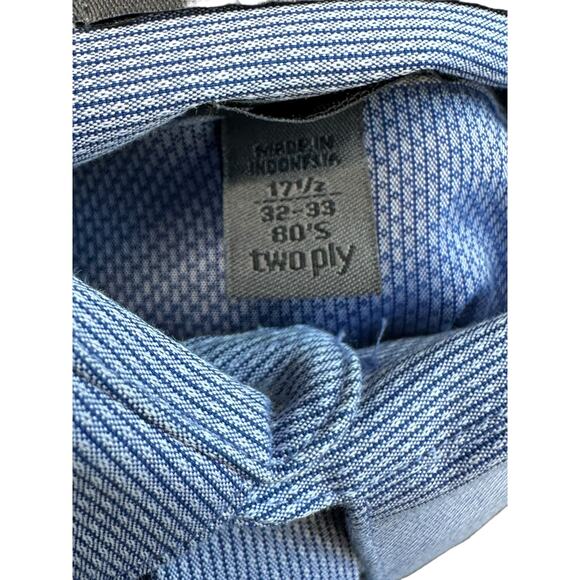 Calvin Klein Blue SLim Fit Non Iron Long Sleeve Button Down Shirt 17.5 32/33 - Picture 4 of 5